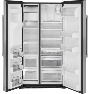 Cafe 21.9-cu ft Counter-Depth Side-by-Side Refrigerator with Ice Maker ,Water and Ice Dispenser ( Stainless Steel )
