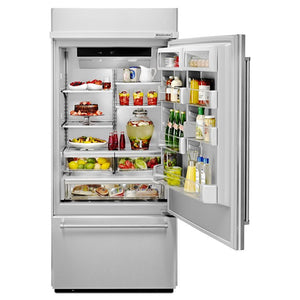 KitchenAid 20.9-cu ft Standard-Depth Built-In Bottom-Freezer Refrigerator with Ice Maker ( Stainless steel ) ENERGY STAR Certified