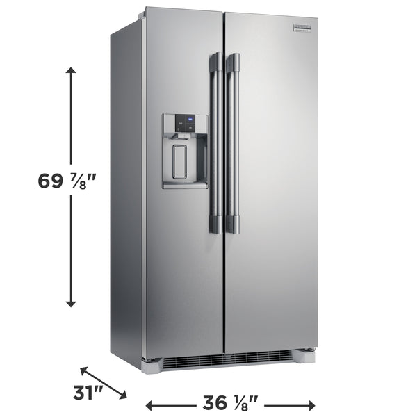 Frigidaire Professional 22.3-cu ft Counter-Depth Side-by-Side Refrigerator with Ice Maker ,Water and Ice Dispenser ( Smudge-Proof Stainless Steel ) ENERGY STAR Certified