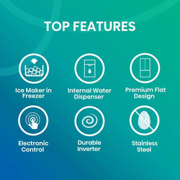Hisense PureFlat Standard-Depth 26.6-cu ft 3 -Door French Door Refrigerator with Ice Maker with Water Dispenser ( Fingerprint resistant stainless steel ) ENERGY STAR Certified