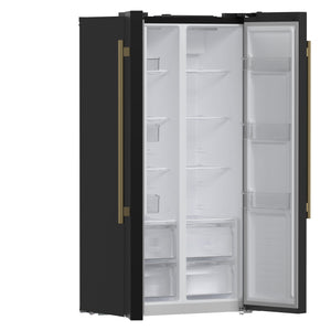 FORNO Salerno Espresso 15.62-cu ft Counter-Depth Side-by-Side Refrigerator ( Black )