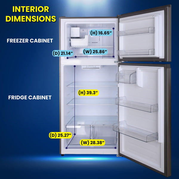 ConServ Reversible Door with Built-in Ice Maker 21-cu ft Top-Freezer Refrigerator with Ice Maker ( Stainless ) ENERGY STAR Certified