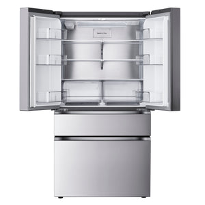 LG Standard-Depth 29.6-cu ft 4 -Door Smart Compatible French Door Refrigerator with Ice Maker with Water Dispenser ( PrintProof Stainless Steel ) ENERGY STAR Certified