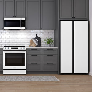 Samsung Bespoke Beverage Center 28-cu ft Side-by-Side Refrigerator Smart Compatible with Dual Ice Maker and Water Dispenser ( White Glass ) ENERGY STAR Certified