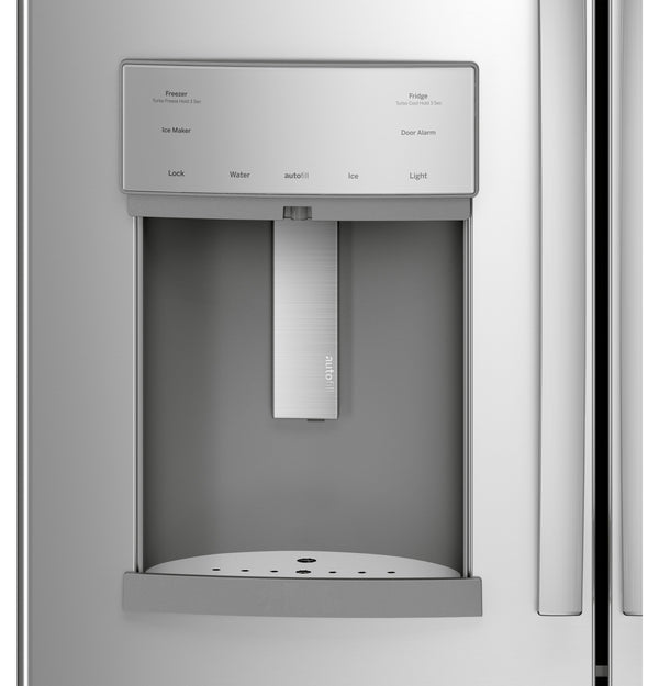 GE Profile Counter-Depth 22.2-cu ft 3 -Door French Door Refrigerator with Ice Maker with Water and Ice Dispenser ( Stainless Steel ) ENERGY STAR Certified