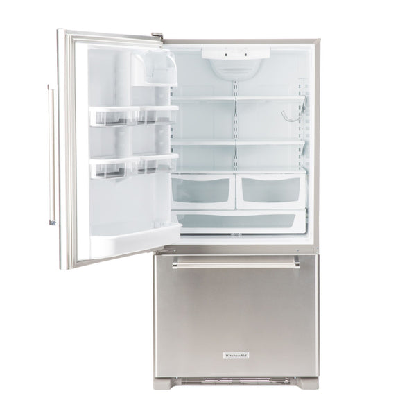 KitchenAid 22.07-cu ft Standard-Depth Bottom-Freezer Refrigerator Ice Maker Optional (sold separately) ( Stainless steel ) ENERGY STAR Certified