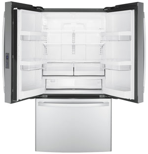 GE Counter-Depth 23.1-cu ft 3 -Door French Door Refrigerator with Ice Maker ( Stainless Steel ) ENERGY STAR Certified