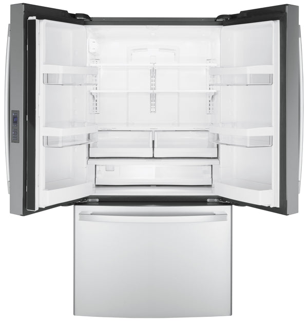 GE Counter-Depth 23.1-cu ft 3 -Door French Door Refrigerator with Ice Maker ( Stainless Steel ) ENERGY STAR Certified