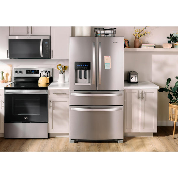 Whirlpool Standard-Depth 24.5-cu ft 4 -Door French Door Refrigerator with Ice Maker with Water and Ice Dispenser ( Stainless Steel ) ENERGY STAR Certified