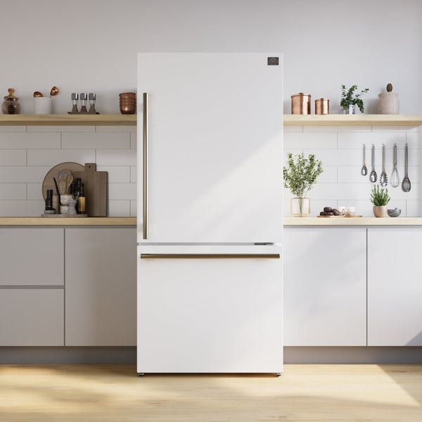 FORNO Espresso 17.2-cu ft Counter-Depth Bottom-Freezer Refrigerator White ) ENERGY STAR Certified