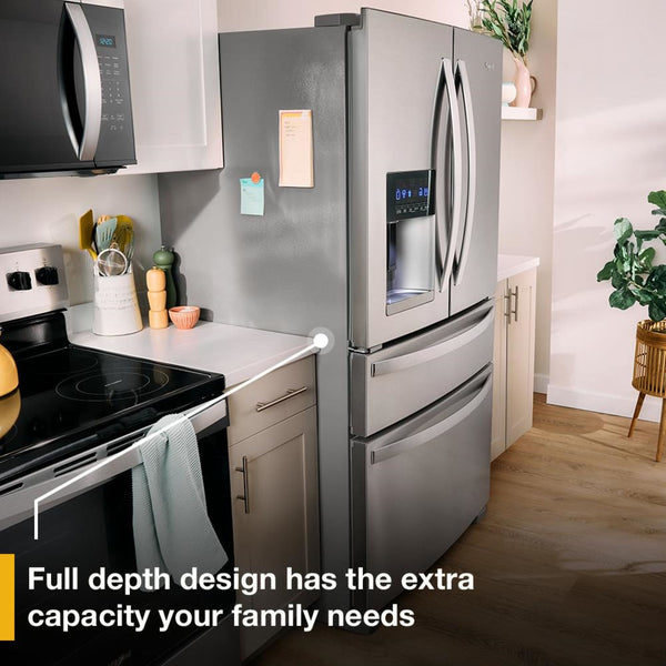 Whirlpool Standard-Depth 25.2-cu ft 3 -Door French Door Refrigerator with Ice Maker ( Stainless Steel ) ENERGY STAR Certified