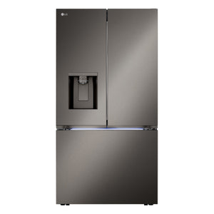 LG Counter-Depth 4 Types of Ice 25.5-cu ft 3 -Door Smart Compatible French Door Refrigerator with Dual Ice Maker with Water and Ice Dispenser ( PrintProof Black Stainless Steel ) ENERGY STAR Certified