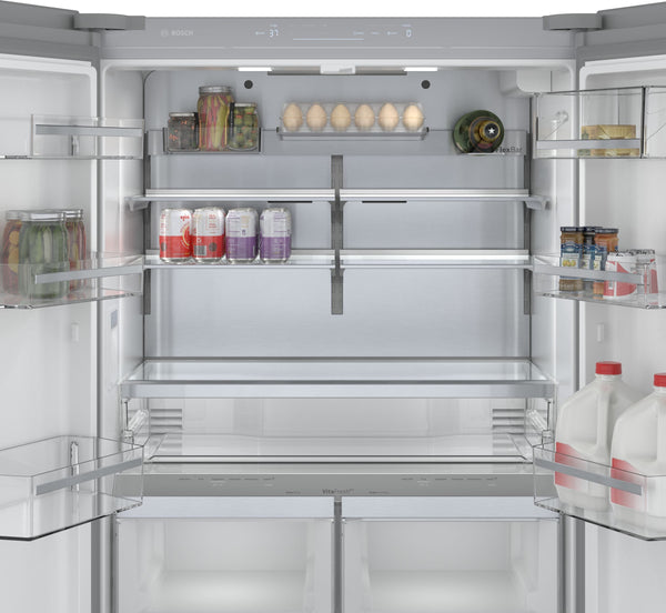 Bosch Counter-Depth 800 Series 21-cu ft 3 -Door French Door Refrigerator with Ice Maker with Water Dispenser ( Stainless steel ) ENERGY STAR Certified