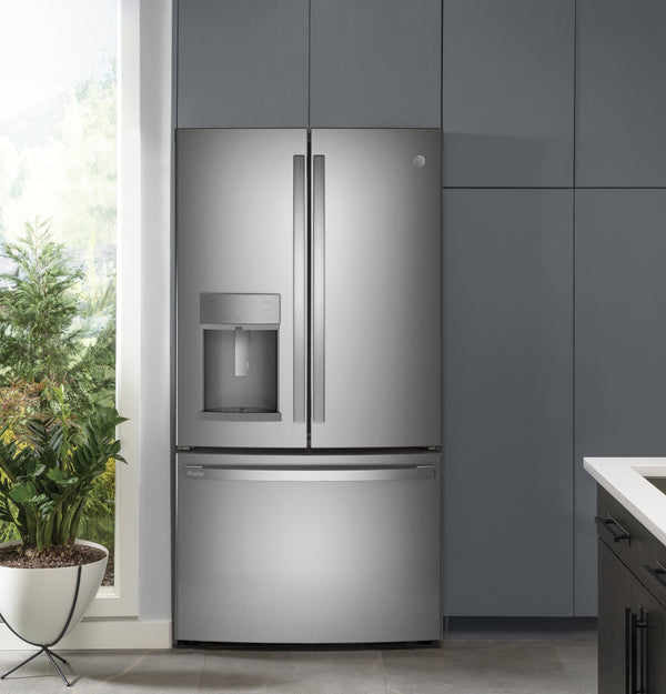 GE Profile Standard-Depth 27.8-cu ft 3 -Door French Door Refrigerator with Ice Maker with Water and Ice Dispenser ( Stainless Steel ) ENERGY STAR Certified