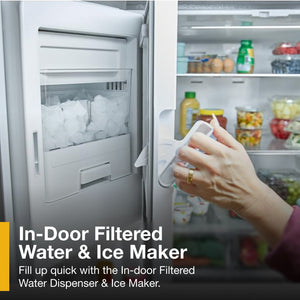 Whirlpool Standard-Depth 29.58-cu ft 3 -Door French Door Refrigerator with Dual Ice Maker with Water and Ice Dispenser ( Fingerprint Resistant Stainless Finish ) ENERGY STAR Certified
