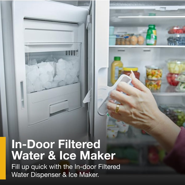 Whirlpool Standard-Depth 29.58-cu ft 3 -Door French Door Refrigerator with Dual Ice Maker with Water and Ice Dispenser ( Fingerprint Resistant Stainless Finish ) ENERGY STAR Certified