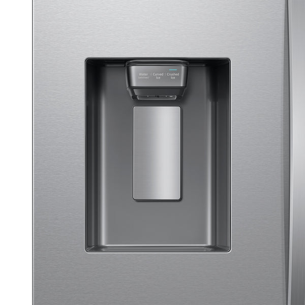 Samsung Counter-Depth Mega Capacity Family Hub 25-cu ft 3 -Door Smart Compatible French Door Refrigerator Triple with Water and Ice Dispenser ( Fingerprint Resistant Stainless Steel ) ENERGY STAR Certified