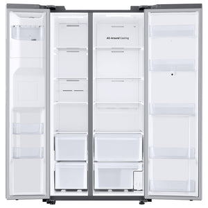 Samsung Family Hub 26.7-cu ft Side-by-Side Refrigerator Smart Compatible with Ice Maker ,Water and Ice Dispenser ( Fingerprint Resistant Stainless Steel ) ENERGY STAR Certified