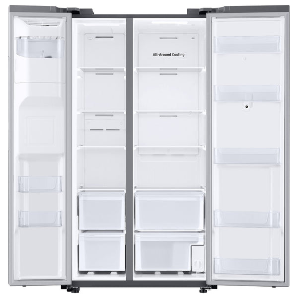 Samsung Family Hub 26.7-cu ft Side-by-Side Refrigerator Smart Compatible with Ice Maker ,Water and Ice Dispenser ( Fingerprint Resistant Stainless Steel ) ENERGY STAR Certified