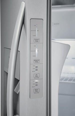 Frigidaire 25.6-cu ft Side-by-Side Refrigerator with Ice Maker ,Water and Ice Dispenser ( Stainless steel ) ENERGY STAR Certified