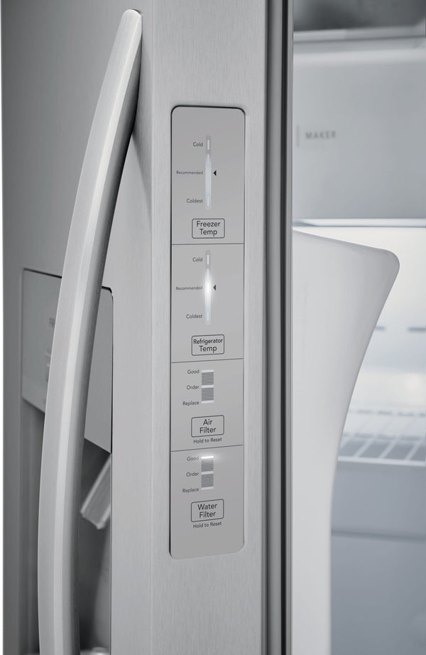Frigidaire 25.6-cu ft Side-by-Side Refrigerator with Ice Maker ,Water and Ice Dispenser ( Fingerprint Resistant Stainless Steel ) ENERGY STAR Certified