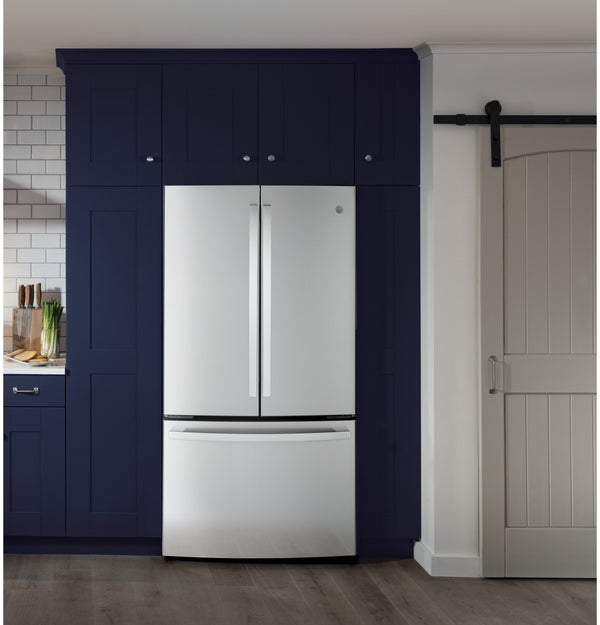 GE Counter-Depth 23.1-cu ft 3 -Door French Door Refrigerator with Ice Maker ( Stainless Steel ) ENERGY STAR Certified