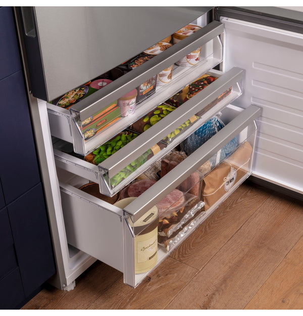 GE 17.7-cu ft Counter-Depth Bottom-Freezer Refrigerator Stainless Steel ) ENERGY STAR Certified