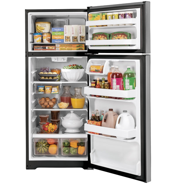 GE 16.6-cu ft Top-Freezer Refrigerator ( Stainless Steel ) ENERGY STAR Certified