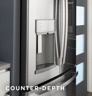 GE Profile 21.9-cu ft Counter-Depth Side-by-Side Refrigerator with Ice Maker ,Water and Ice Dispenser ( Stainless Steel )