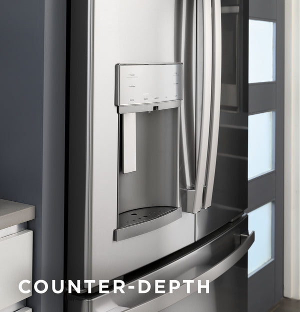 GE Profile 21.9-cu ft Counter-Depth Side-by-Side Refrigerator with Ice Maker ,Water and Ice Dispenser ( Stainless Steel )