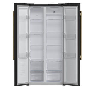 FORNO Salerno Espresso 15.62-cu ft Counter-Depth Side-by-Side Refrigerator ( Black )