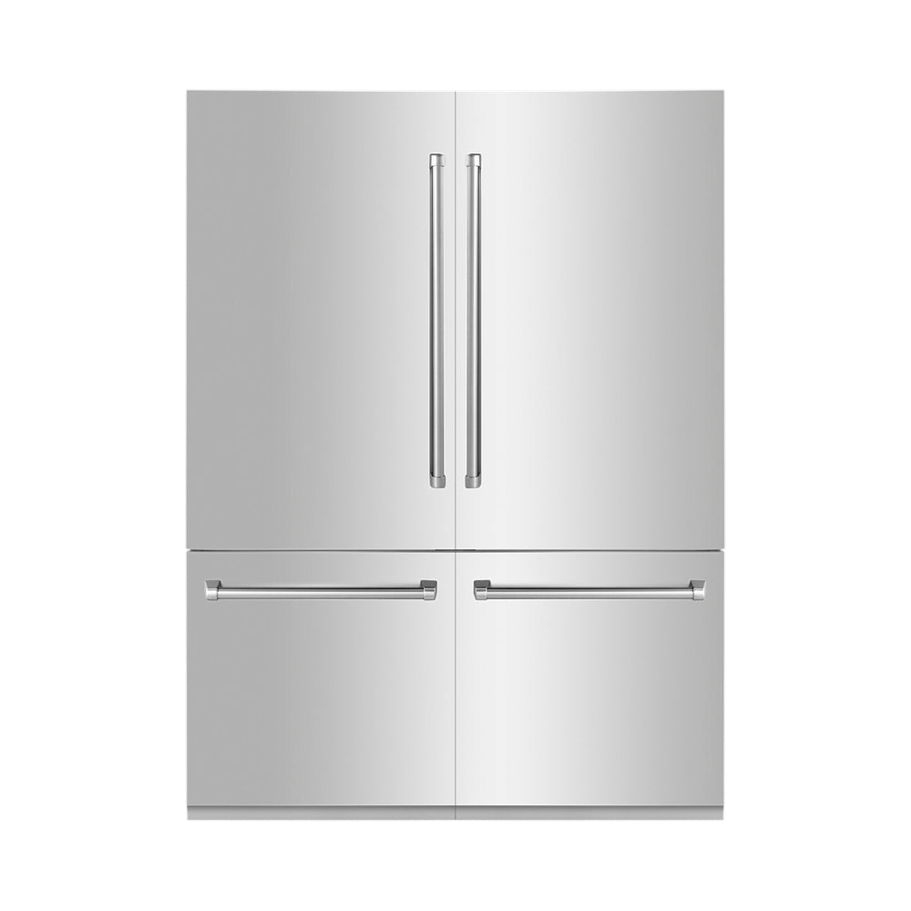 ZLINE KITCHEN & BATH Counter-Depth 32.2-cu ft 4 -Door Built-In French Door Refrigerator with Ice Maker with Water Dispenser ( Stainless Steel ) ENERGY STAR Certified