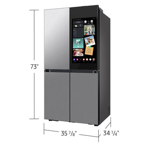 Samsung Bespoke Standard-Depth Family Hub 28.6-cu ft 4 -Door Smart Compatible French Door Refrigerator with Dual Ice Maker with Water Dispenser and Door within Door ( Stainless steel ) ENERGY STAR Certified