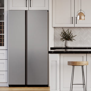 Samsung Bespoke Beverage Center 28-cu ft Side-by-Side Refrigerator Smart Compatible with Dual Ice Maker and Water Dispenser ( Stainless Steel ) ENERGY STAR Certified