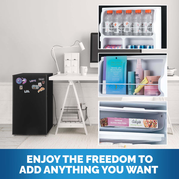 NewAir Mini Fridges 3.3-cu ft Mini Fridge with Freezer ( Black ) ENERGY STAR