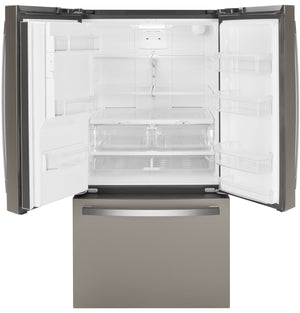 GE Standard-Depth 25.6-cu ft 3 -Door French Door Refrigerator with Ice Maker with Water and Ice Dispenser ( Slate ) ENERGY STAR Certified