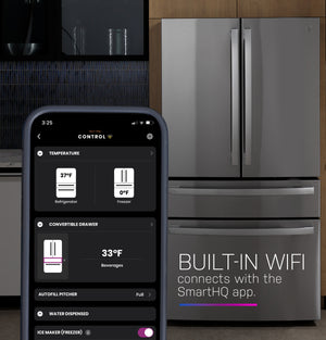 GE Profile Standard-Depth 28.3-cu ft 4 -Door Smart Compatible French Door Refrigerator with Ice Maker with Water Dispenser ( Stainless Steel ) ENERGY STAR Certified