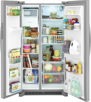 Frigidaire 25.6-cu ft Side-by-Side Refrigerator with Ice Maker ,Water and Ice Dispenser ( Fingerprint Resistant Stainless Steel ) ENERGY STAR Certified