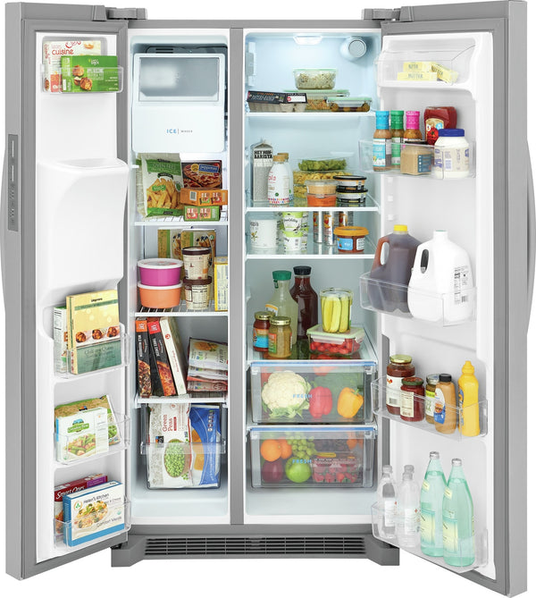 Frigidaire 25.6-cu ft Side-by-Side Refrigerator with Ice Maker ,Water and Ice Dispenser ( Fingerprint Resistant Stainless Steel ) ENERGY STAR Certified