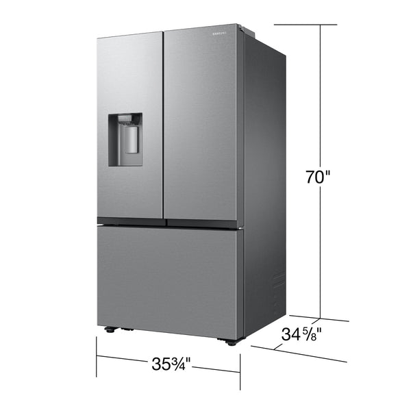 Samsung Standard-Depth Mega Capacity 30.5-cu ft 3 -Door Smart Compatible French Door Refrigerator with Ice Maker with Water and Ice Dispenser ( Fingerprint Resistant Stainless Steel ) ENERGY STAR Certified