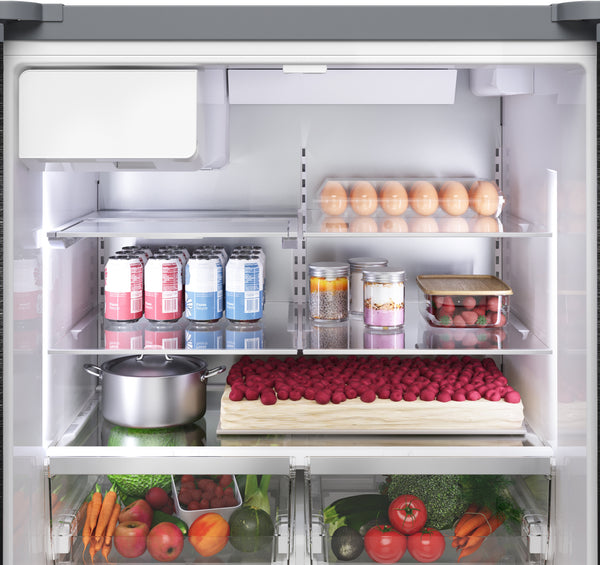 Bosch Standard-Depth 500 Series 26-cu ft 3 -Door Smart Compatible French Door Refrigerator with Ice Maker with Water and Ice Dispenser ( Stainless Steel ) ENERGY STAR Certified
