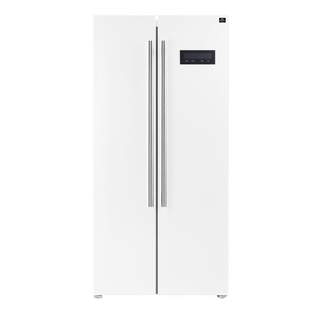 FORNO Salerno Espresso 15.62-cu ft Counter-Depth Side-by-Side Refrigerator ( White )