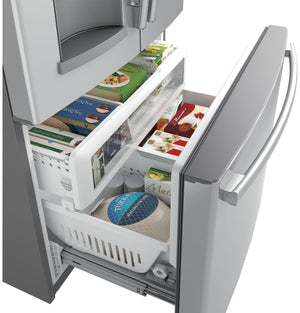 GE Standard-Depth 27.7-cu ft 3 -Door French Door Refrigerator with Ice Maker with Water and Ice Dispenser ( Stainless Steel ) ENERGY STAR Certified