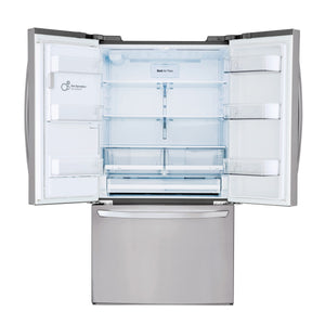 LG Standard-Depth 27.7-cu ft 3 -Door Smart Compatible French Door Refrigerator with Ice Maker with Water and Ice Dispenser ( Printproof Stainless Steel ) ENERGY STAR Certified