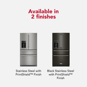KitchenAid Standard-Depth 26.2-cu ft 4 -Door French Door Refrigerator with Ice Maker with Water and Ice Dispenser ( PrintShield Stainless )
