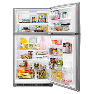 Whirlpool 21.3-cu ft Top-Freezer Refrigerator ( Monochromatic Stainless Steel )