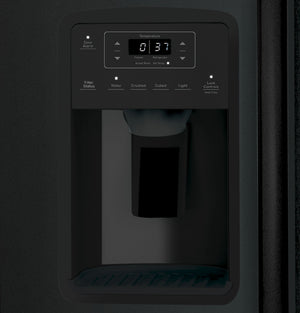 GE 25.3-cu ft Side-by-Side Refrigerator with Ice Maker ,Water and Ice Dispenser ( Black ) ENERGY STAR Certified