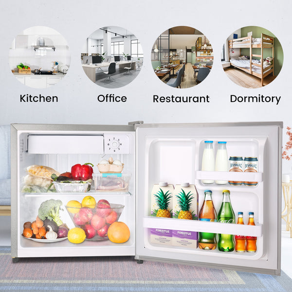 COWSAR 1.4-cu ft Mini Fridge with Freezer ( Gray ) Garage Ready