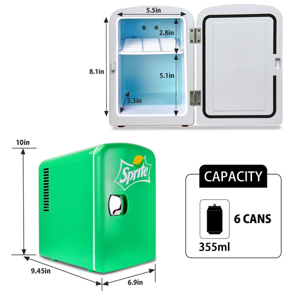 Coca-Cola Sprite 6 Can Portable 4L Cooler/Warmer 0.14-cu ft Mini Fridge ( Green )