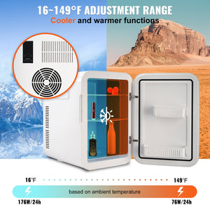 VEVOR 20 L 12 V Digital Mini Fridge 0.706-cu ft with Freezer ( Black Aluminum Liner ) Garage Ready
